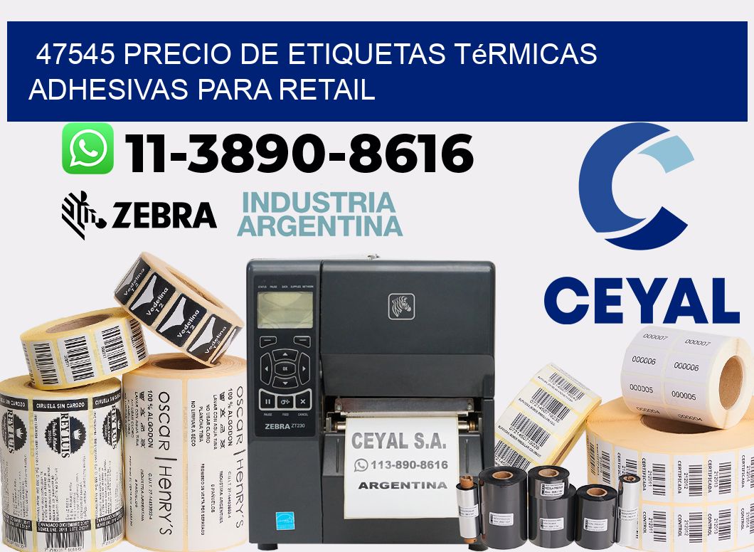 47545 precio de etiquetas térmicas adhesivas para retail