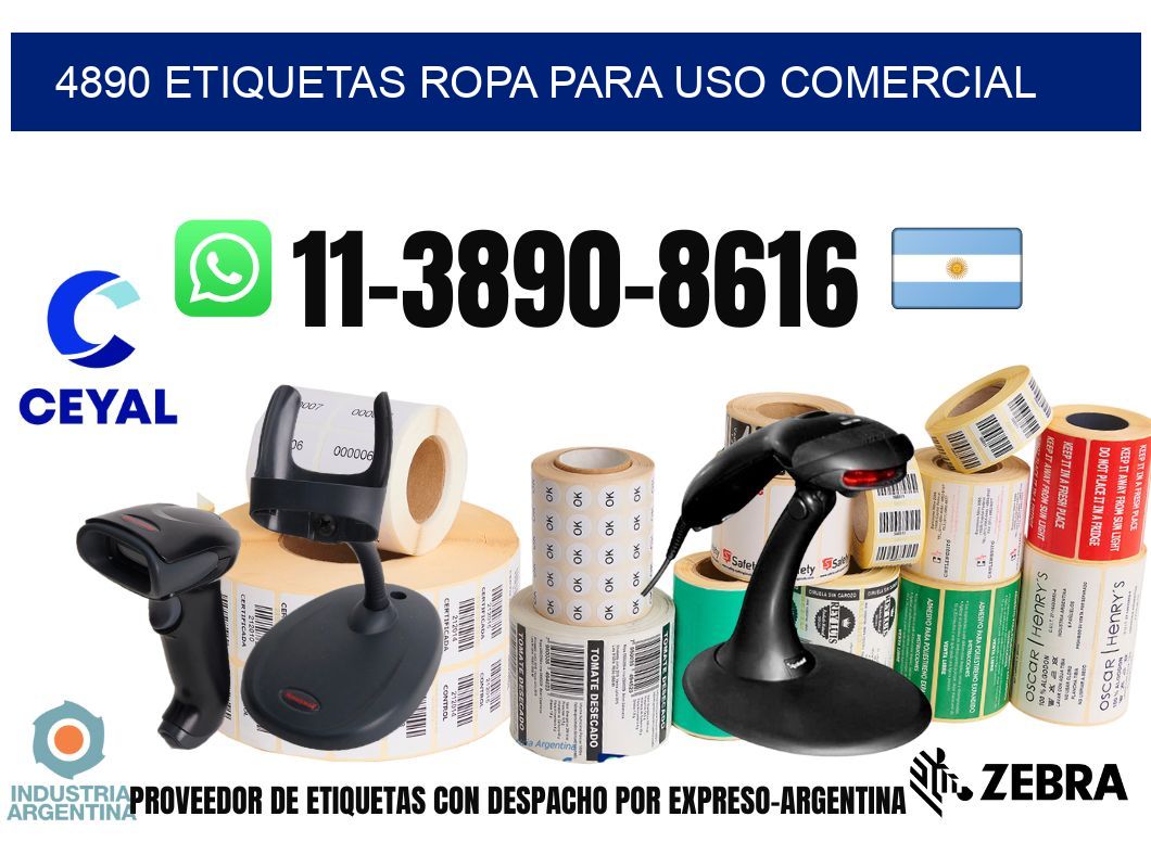 4890 Etiquetas ropa para uso comercial