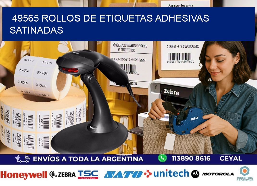49565 rollos de etiquetas adhesivas satinadas