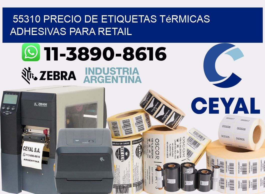 55310 precio de etiquetas térmicas adhesivas para retail