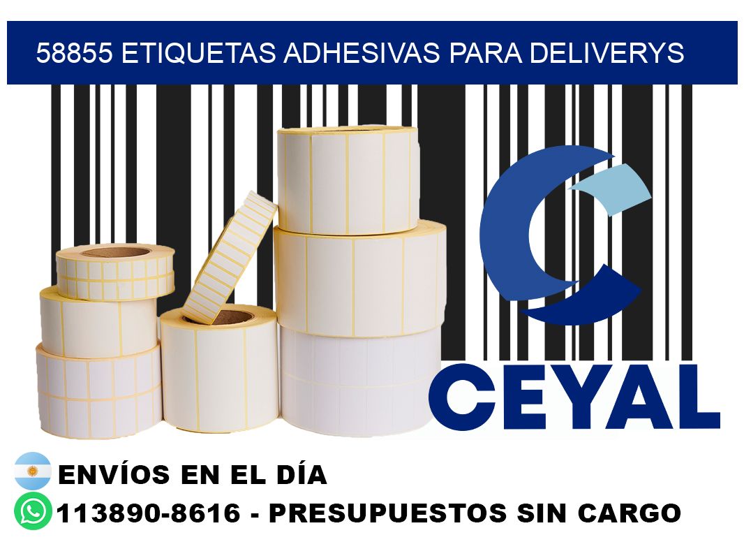 58855 etiquetas adhesivas para deliverys