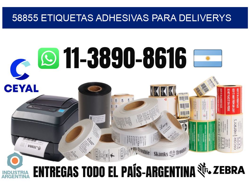 58855 etiquetas adhesivas para deliverys