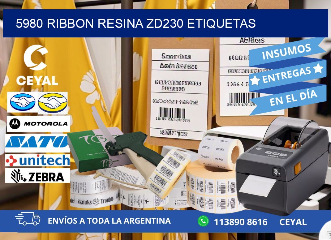 5980 ribbon resina zd230 etiquetas