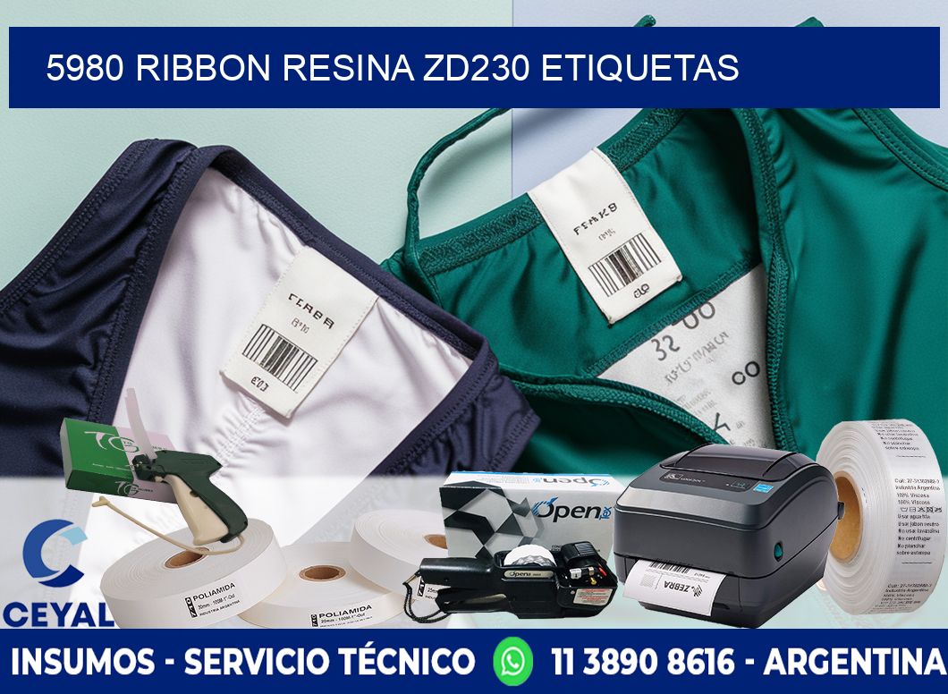 5980 ribbon resina zd230 etiquetas