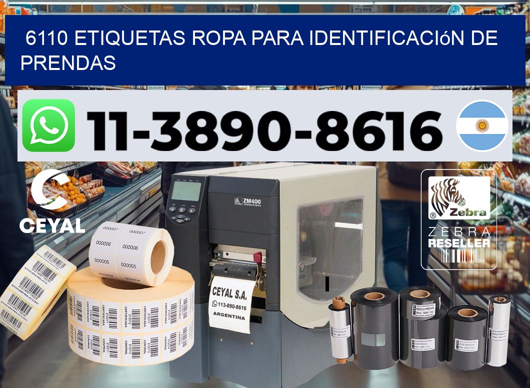 6110 Etiquetas ropa para identificación de prendas