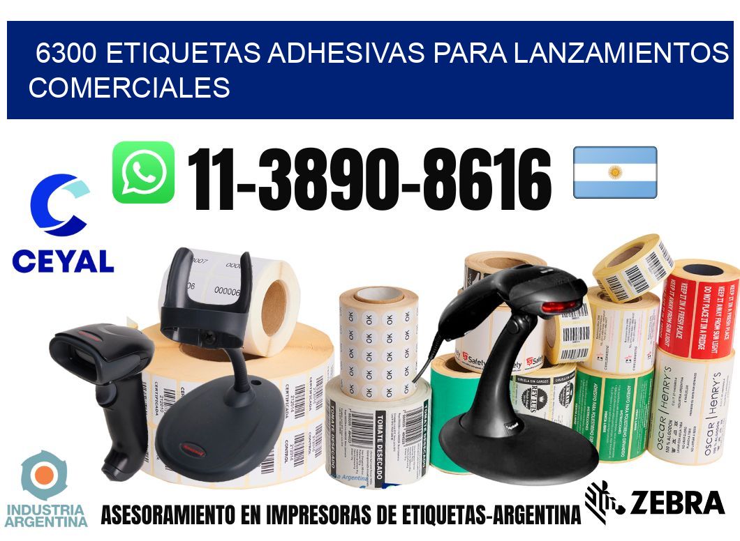 6300 Etiquetas adhesivas para lanzamientos comerciales