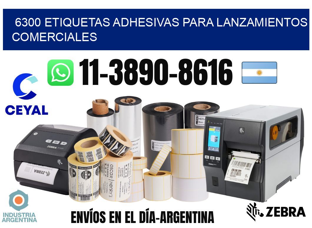 6300 Etiquetas adhesivas para lanzamientos comerciales