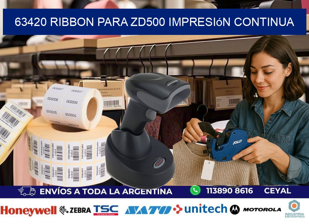 63420 ribbon para zd500 impresión continua