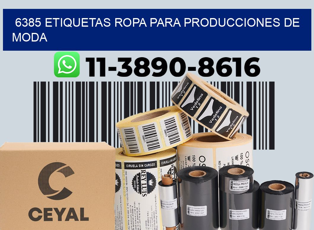 6385 Etiquetas ropa para producciones de moda