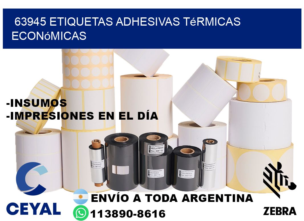 63945 etiquetas adhesivas térmicas económicas