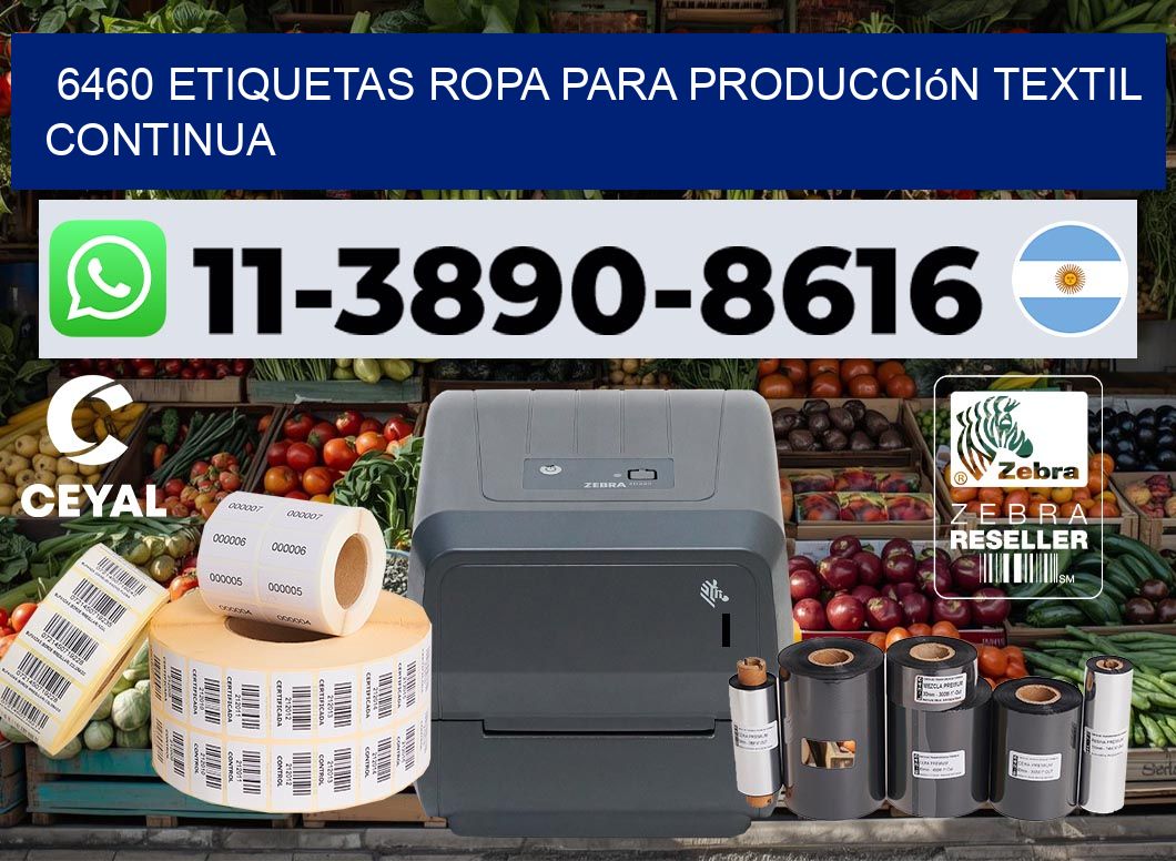 6460 Etiquetas ropa para producción textil continua