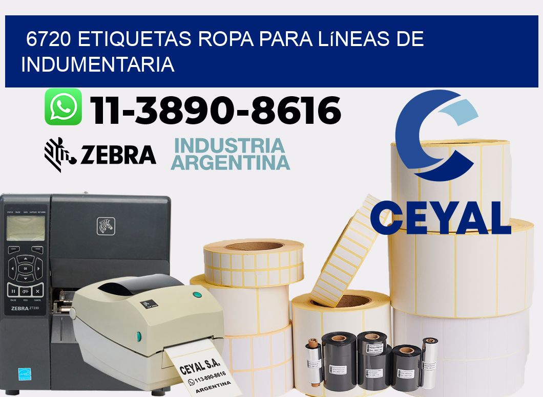 6720 Etiquetas ropa para líneas de indumentaria