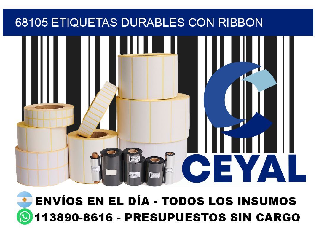 68105 etiquetas durables con ribbon