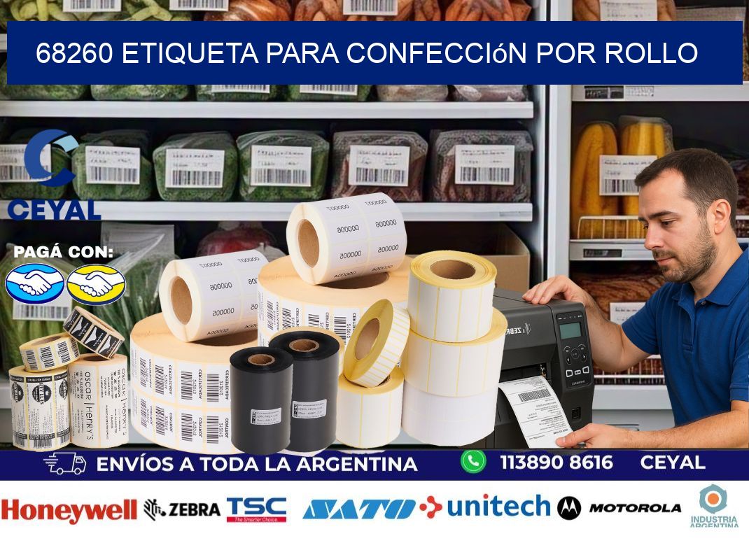 68260 etiqueta para confección por rollo