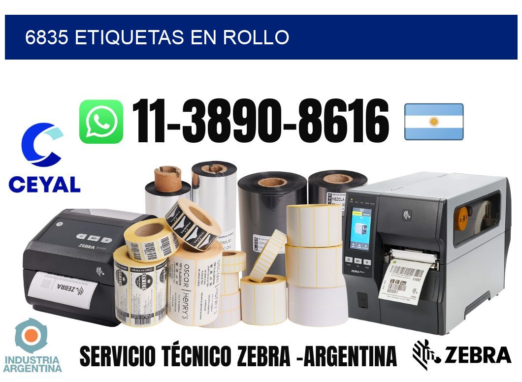 6835 etiquetas en rollo