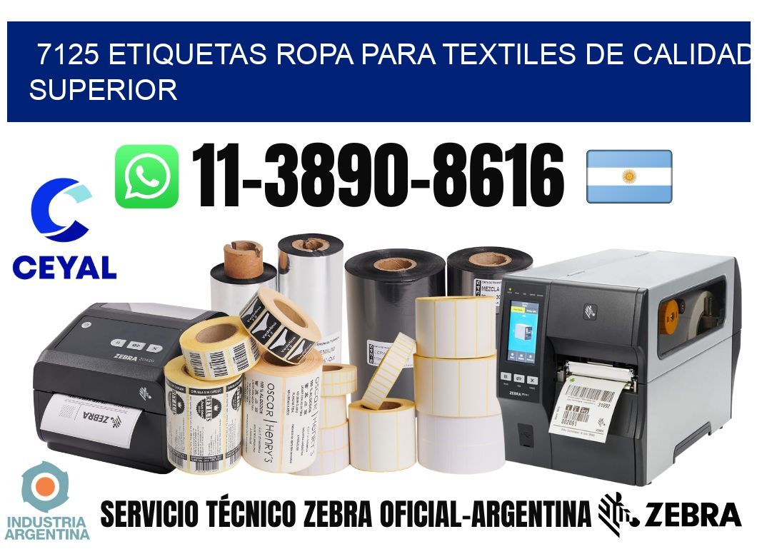 7125 Etiquetas ropa para textiles de calidad superior