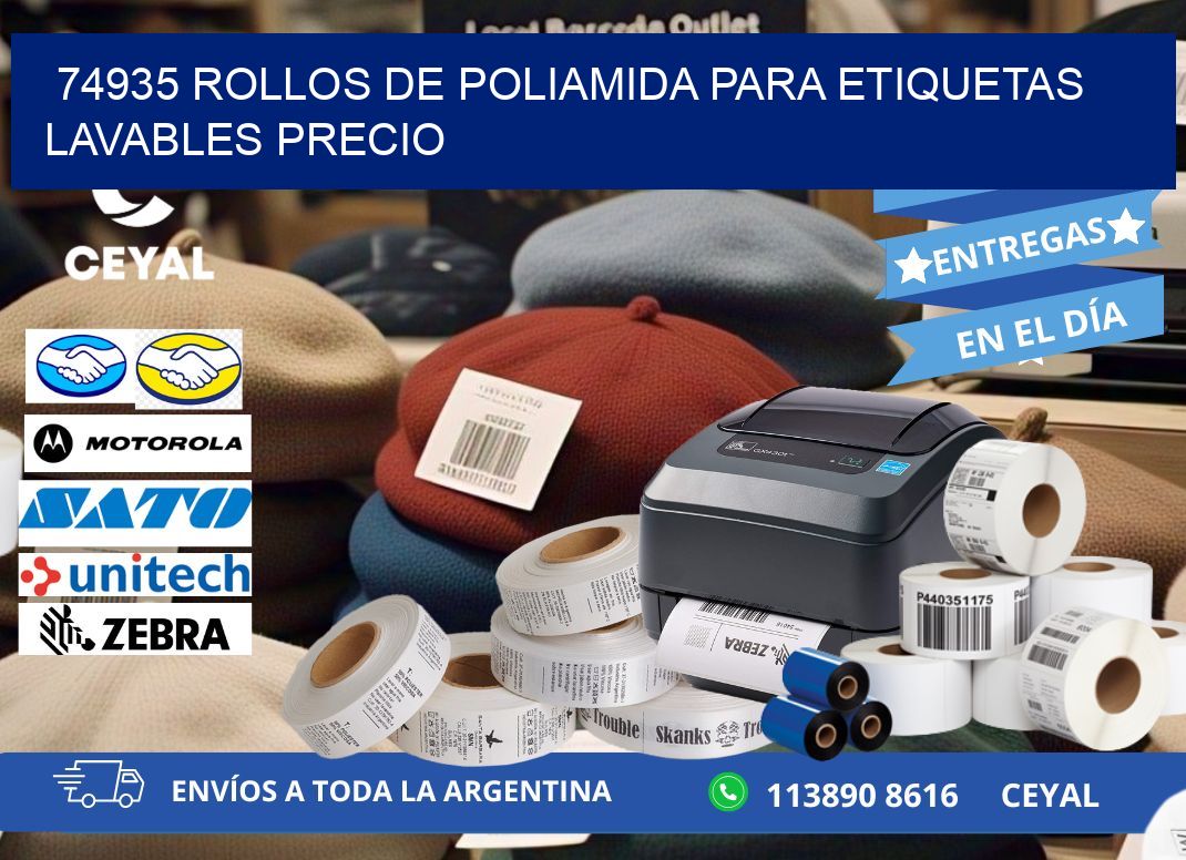 74935 rollos de poliamida para etiquetas lavables precio