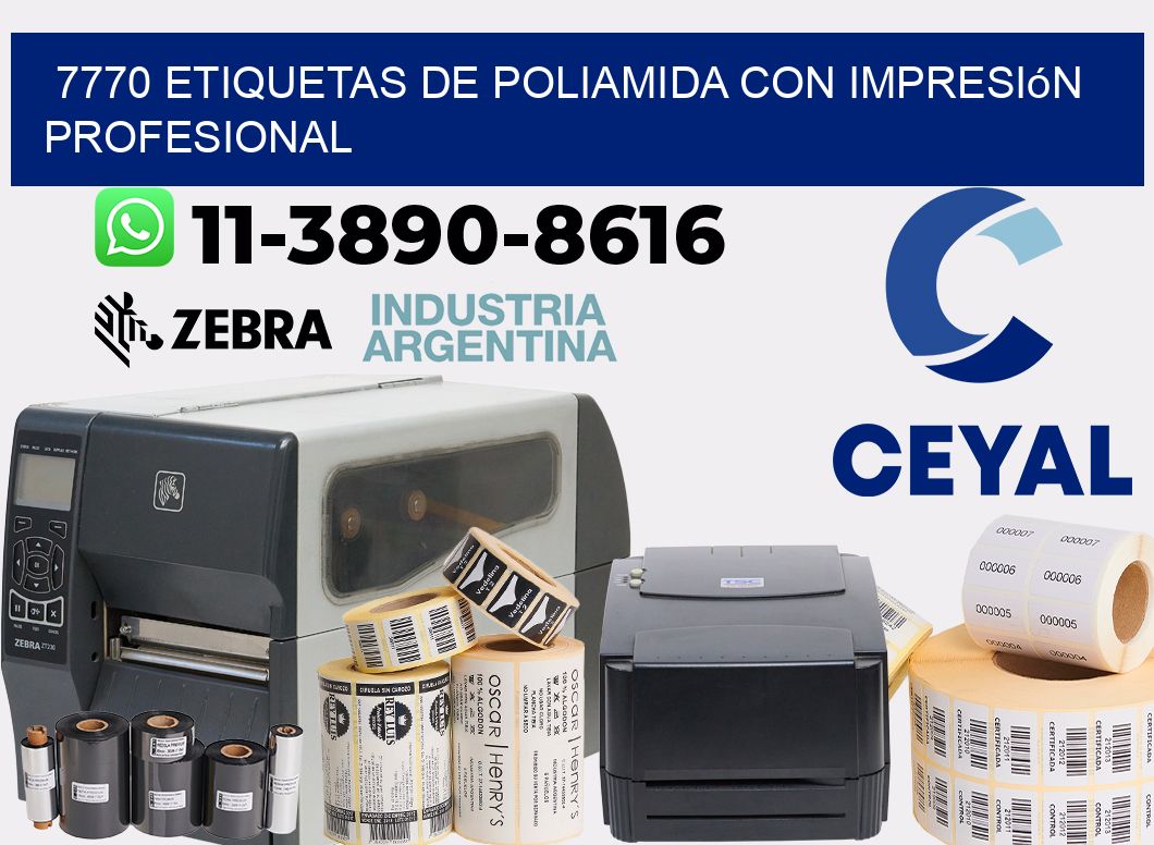 7770 Etiquetas de poliamida con impresión profesional