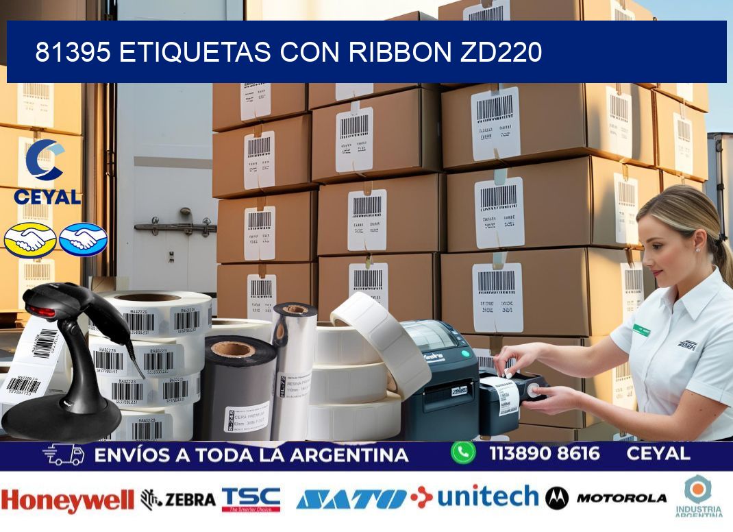 81395 etiquetas con ribbon zd220