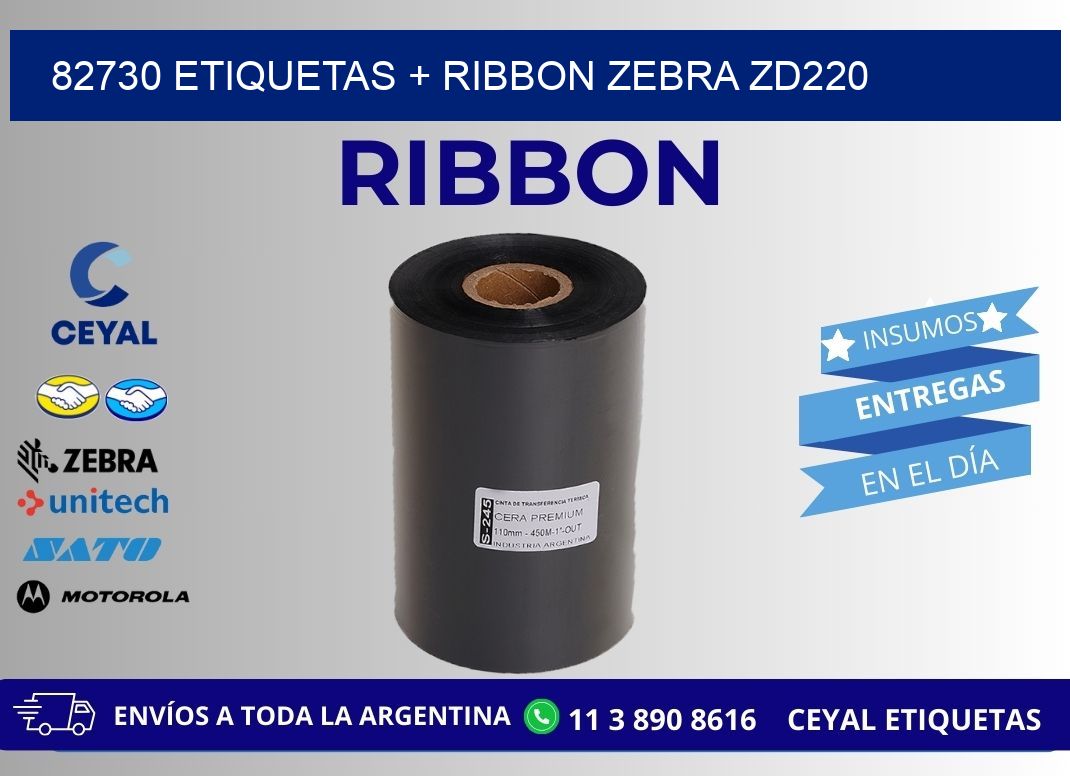 82730 etiquetas + ribbon zebra zd220
