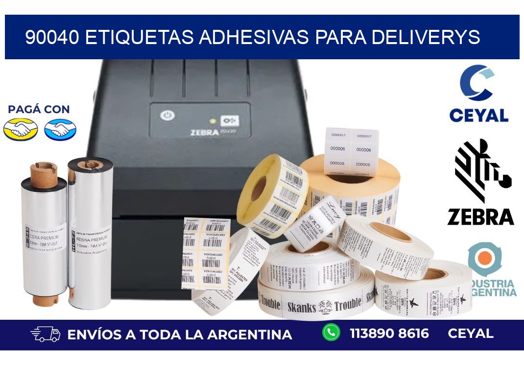 90040 etiquetas adhesivas para deliverys