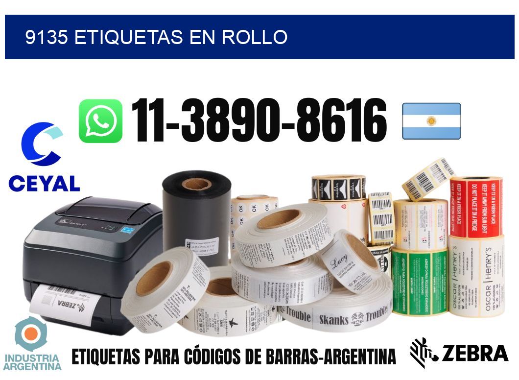 9135 etiquetas en rollo