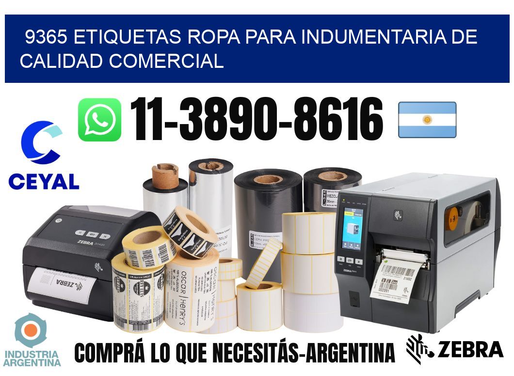 9365 Etiquetas ropa para indumentaria de calidad comercial