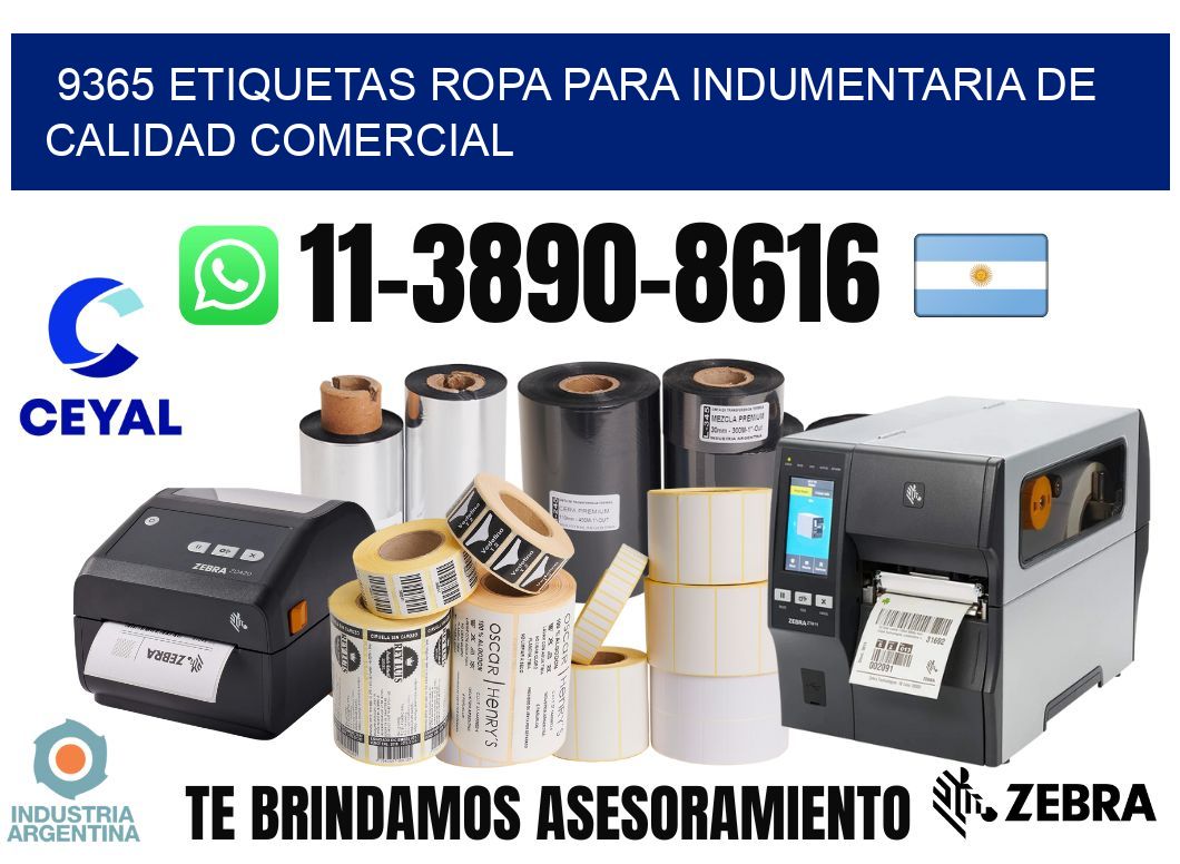 9365 Etiquetas ropa para indumentaria de calidad comercial