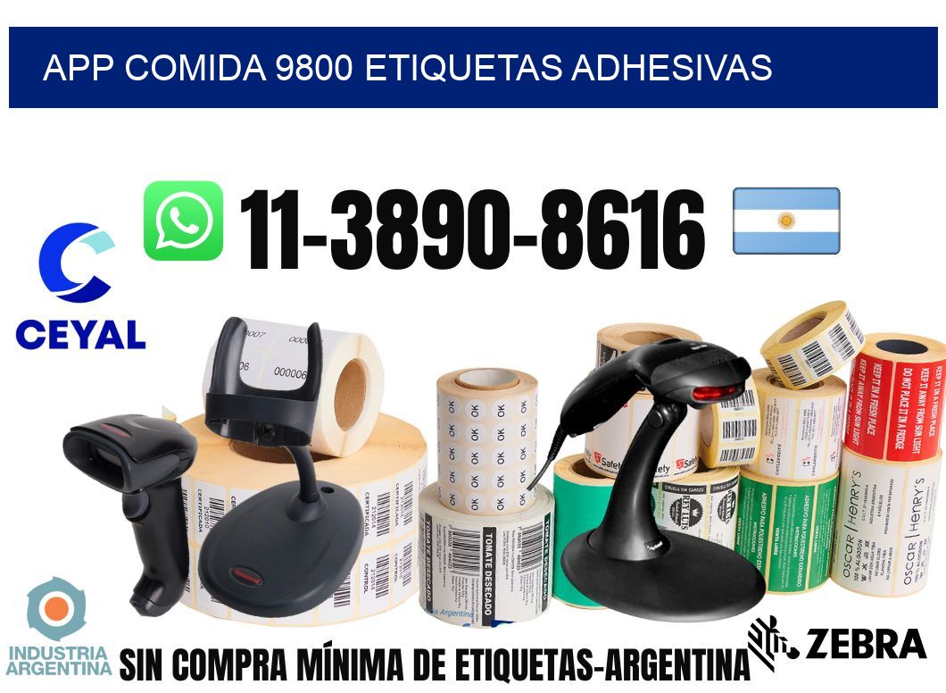 App comida 9800 etiquetas adhesivas