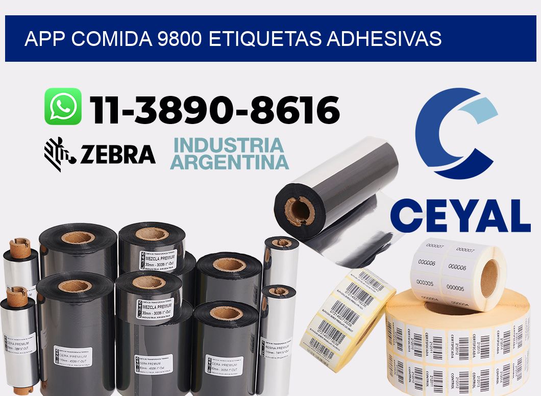 App comida 9800 etiquetas adhesivas