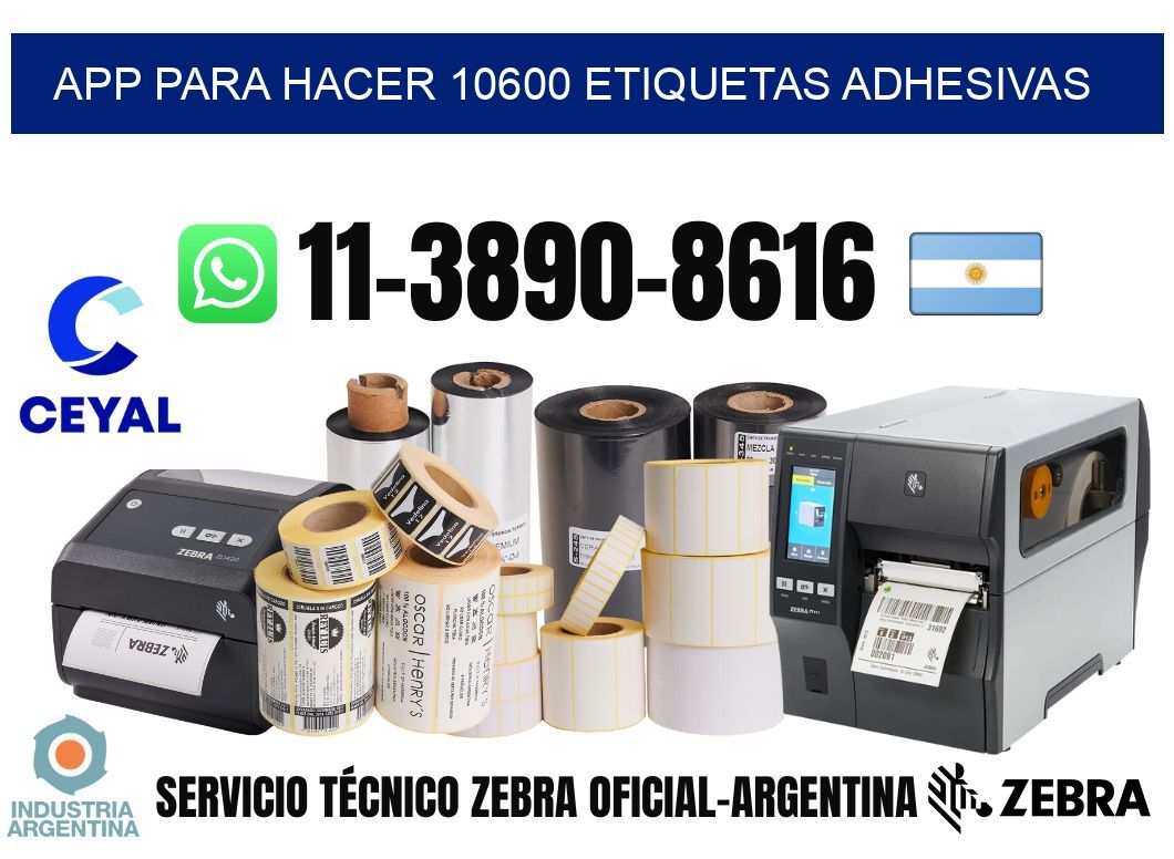 App para hacer 10600 etiquetas adhesivas