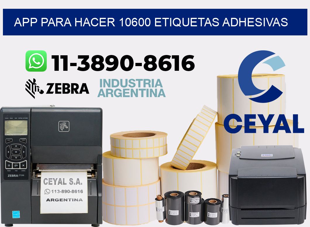 App para hacer 10600 etiquetas adhesivas