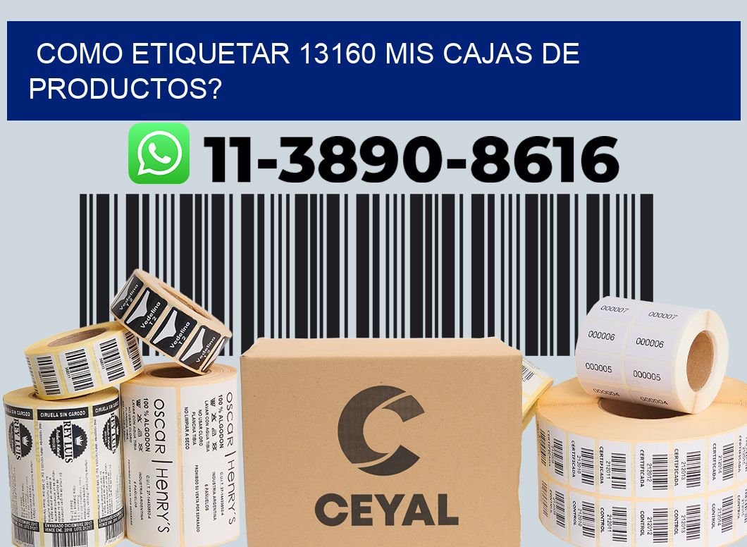 como etiquetar 13160 mis cajas de productos?