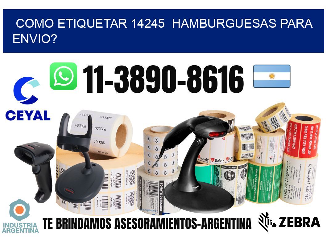 como etiquetar 14245 hamburguesas para envio?