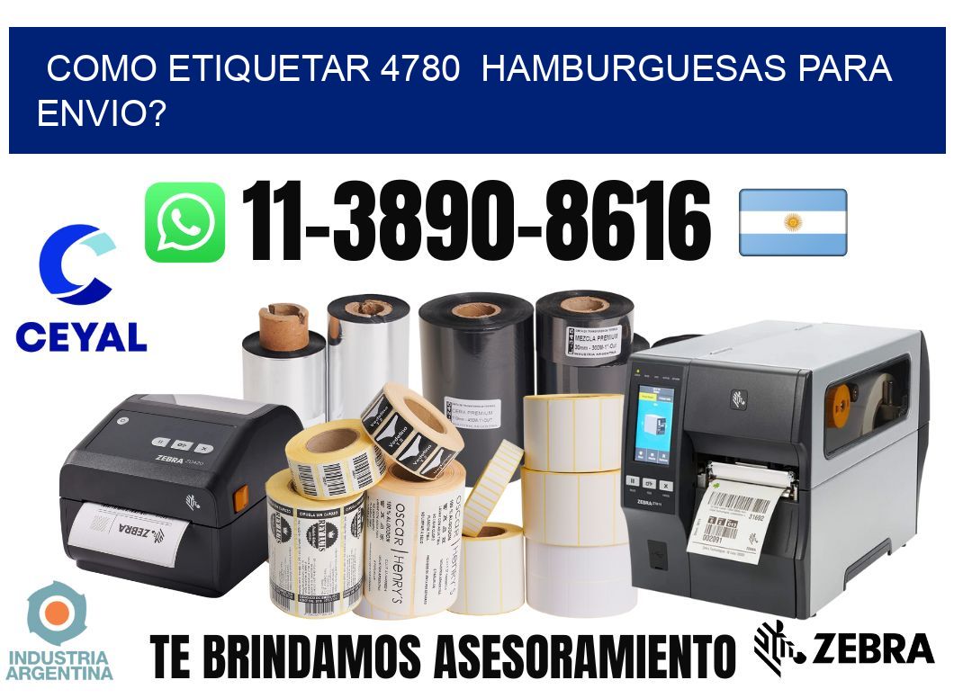 como etiquetar 4780 hamburguesas para envio?