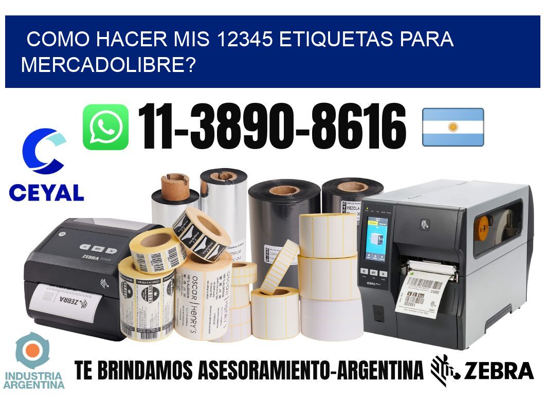 como hacer mis 12345 etiquetas para mercadolibre?