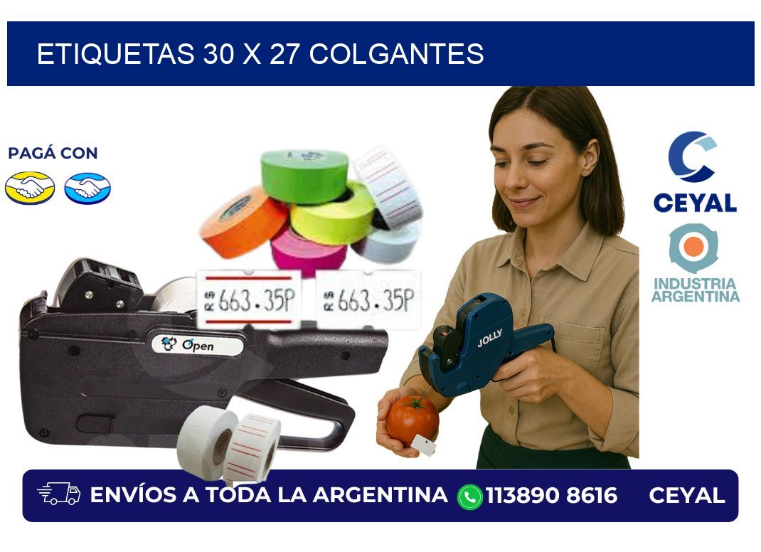 etiquetas 30 x 27 colgantes