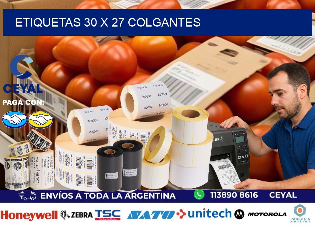etiquetas 30 x 27 colgantes