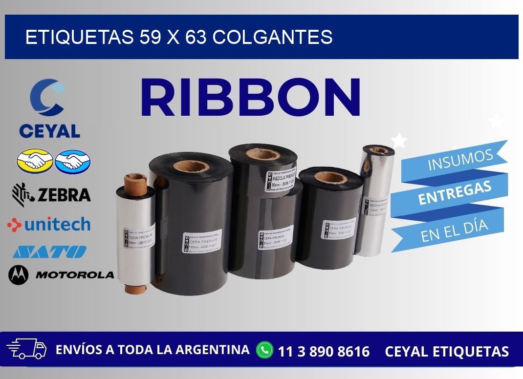 etiquetas 59 x 63 colgantes