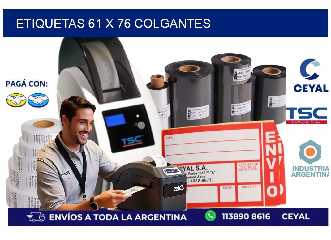etiquetas 61 x 76 colgantes