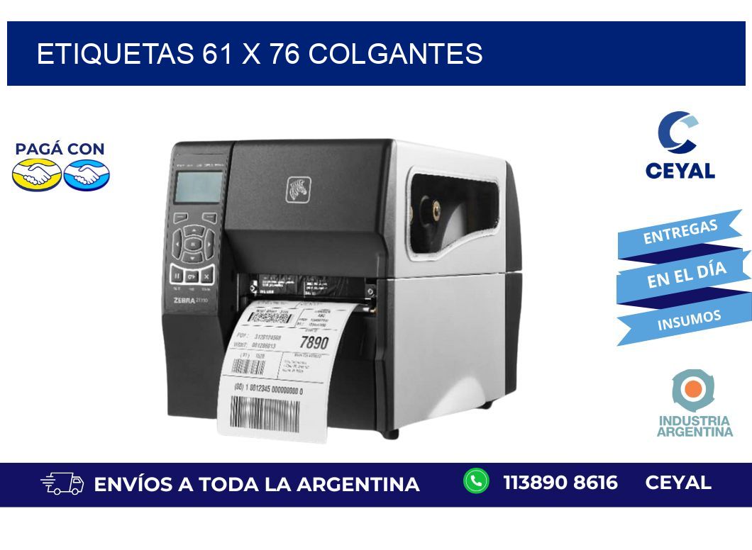 etiquetas 61 x 76 colgantes