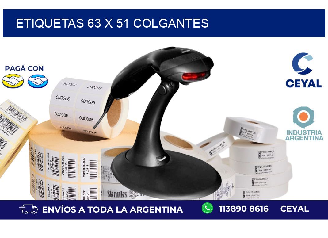 etiquetas 63 x 51 colgantes