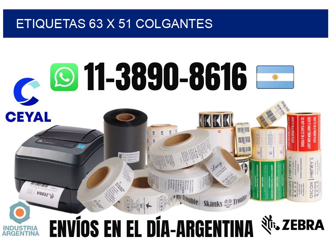 etiquetas 63 x 51 colgantes