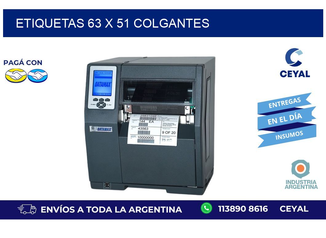 etiquetas 63 x 51 colgantes