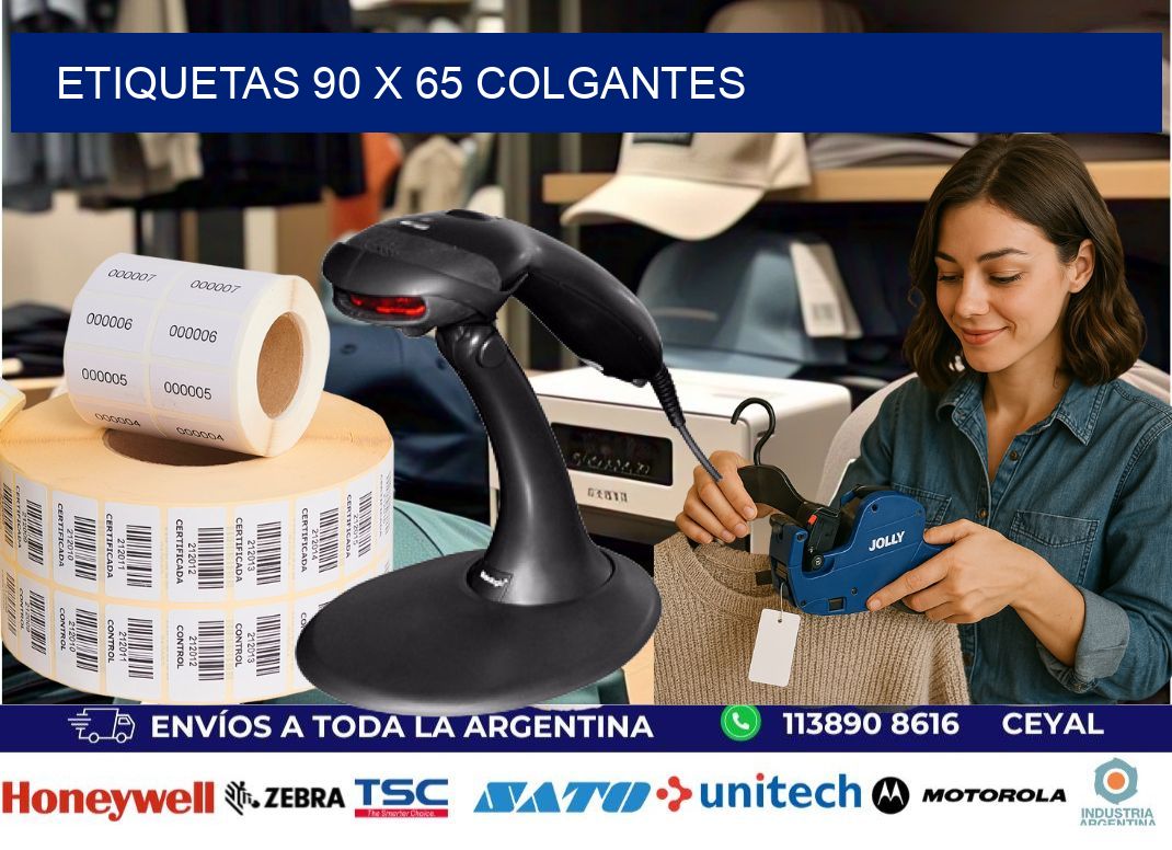 etiquetas 90 x 65 colgantes