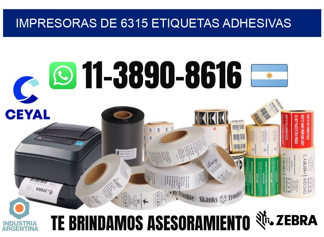 impresoras de 6315 etiquetas adhesivas