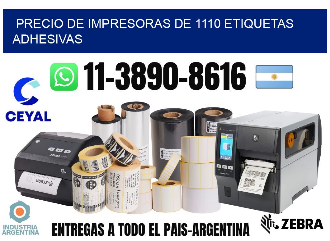 precio de impresoras de 1110 etiquetas adhesivas