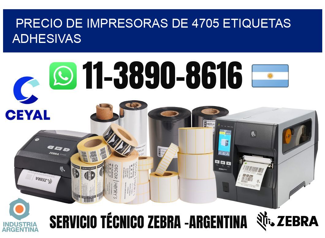 precio de impresoras de 4705 etiquetas adhesivas
