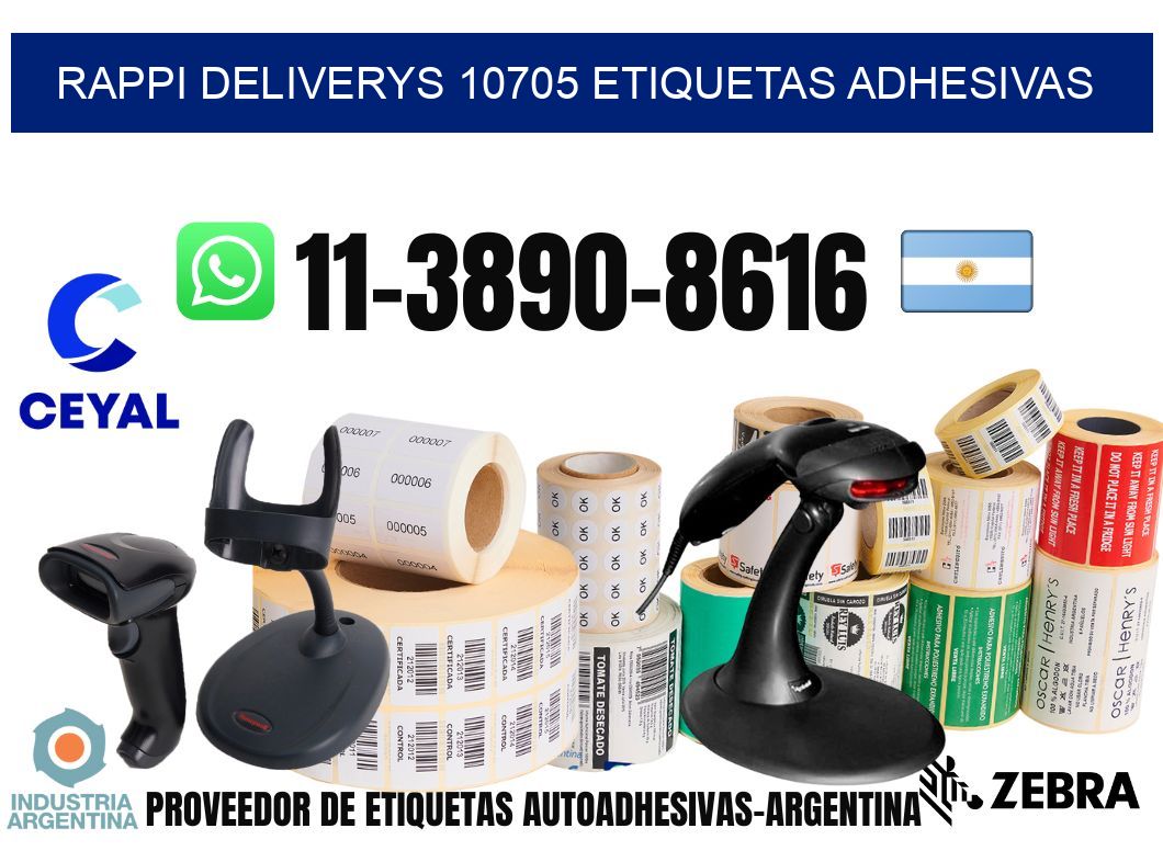 rappi deliverys 10705 etiquetas adhesivas