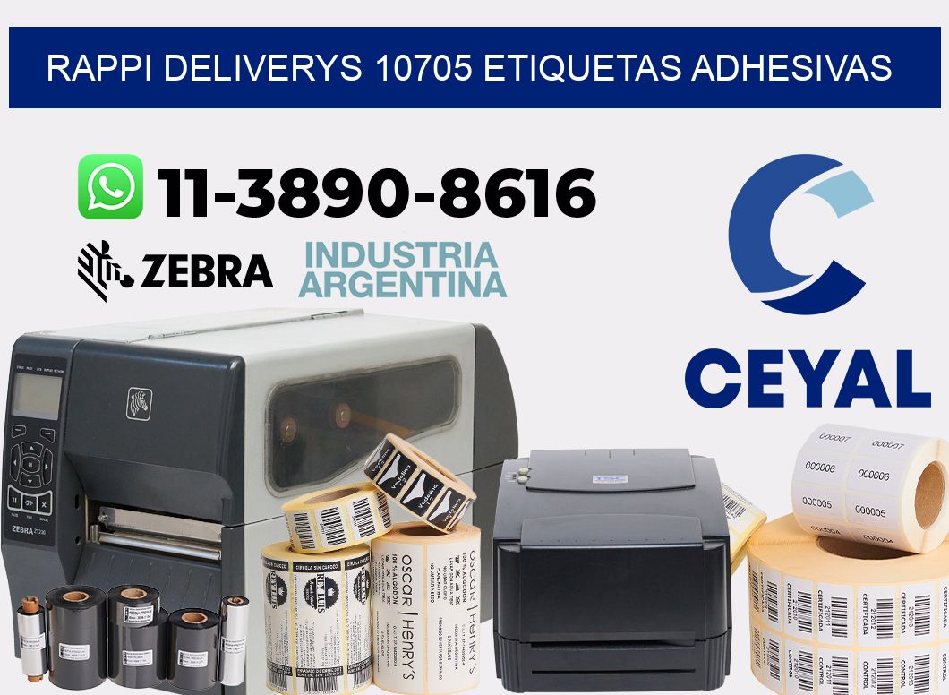 rappi deliverys 10705 etiquetas adhesivas